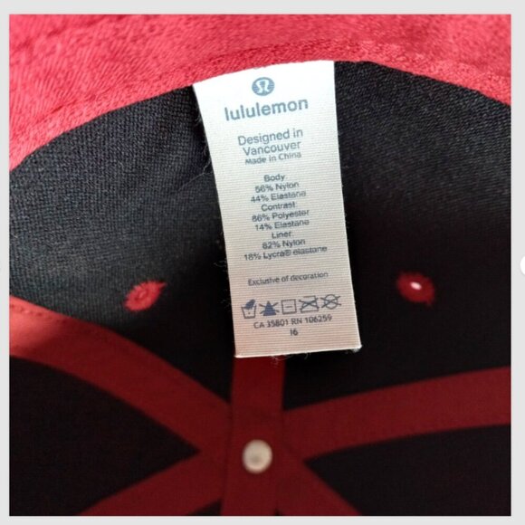 lululemon Ball Cap Hat Tomato Red Lined Adjustable Unisex - Picture 7 of 10